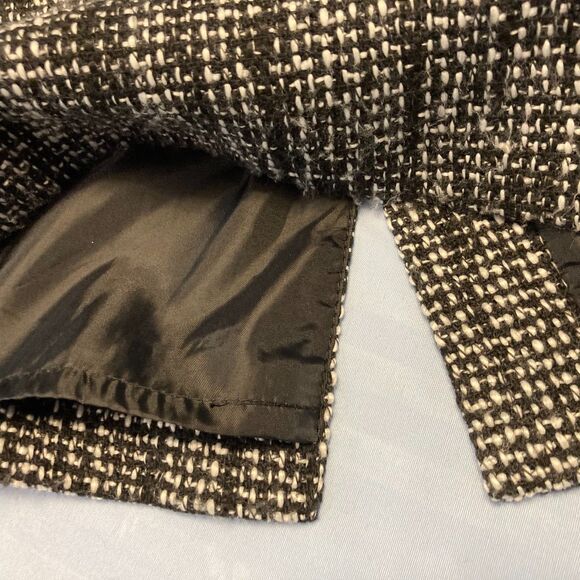 ​Calvin Klein Black White Tweed Pencil Skirt Sz 2 Classic Prep Academia Workwear - Picture 4 of 9